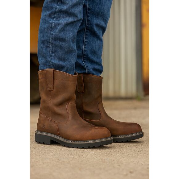 Wolverine Brown Leather Pull-On Work Boots Men’s 13 EW W10682 - Picture 16 of 16